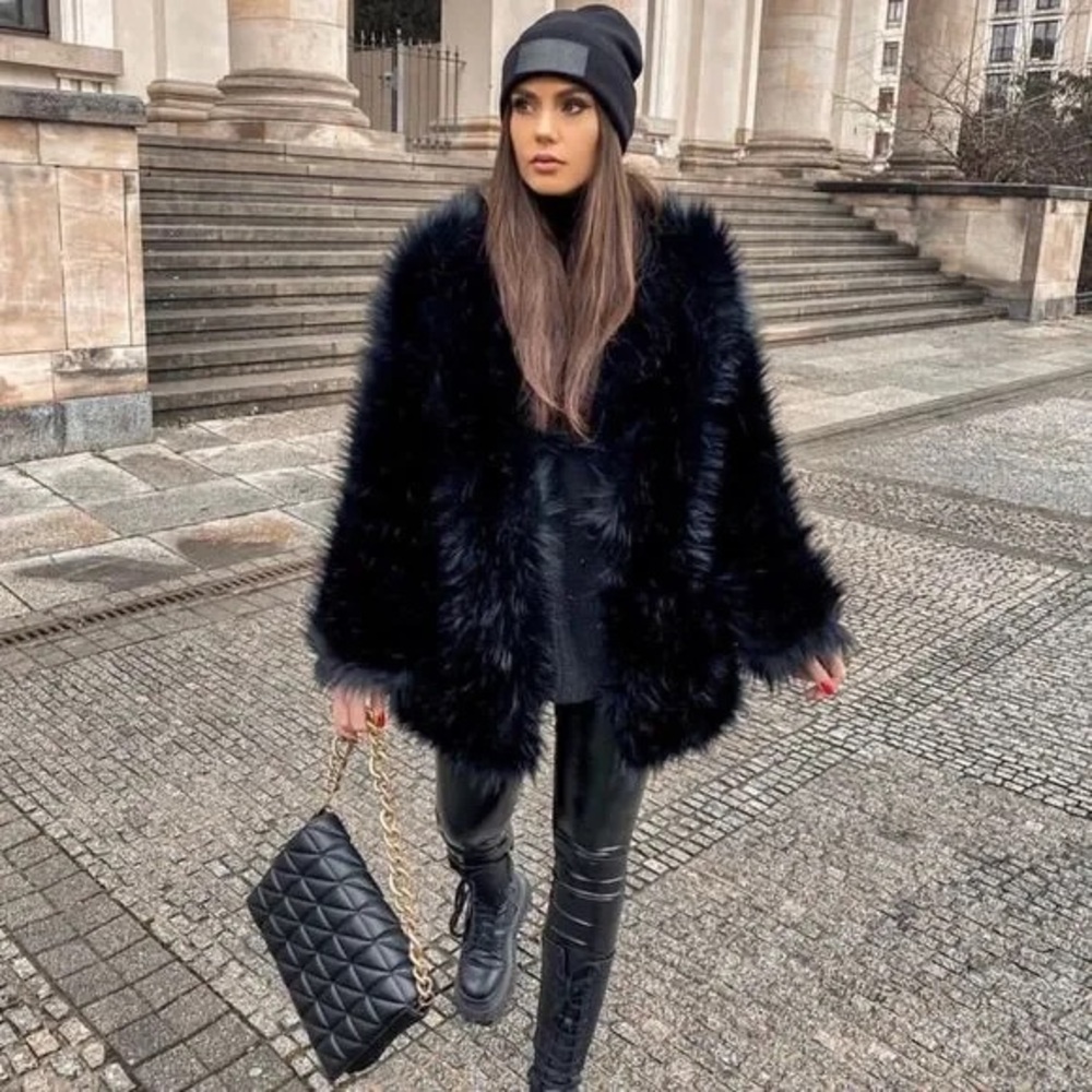 Mango faux fur coat